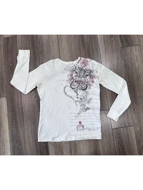 Monarchy White Long Sleeve Graphic Shirt XL